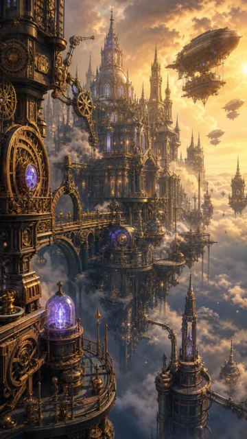蒸汽奇幻机械城堡手机壁纸