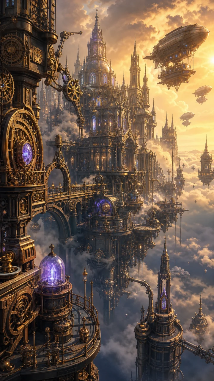 蒸汽奇幻机械城堡手机壁纸