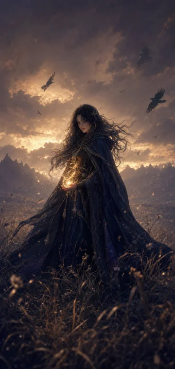 荒野女巫神秘暮色手机壁纸