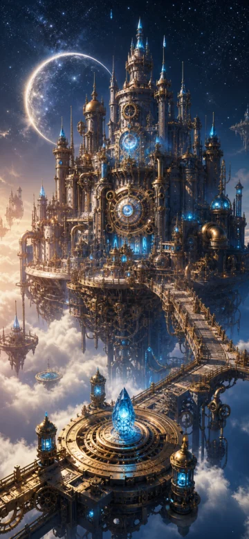 奇幻机械浮空城手机壁纸