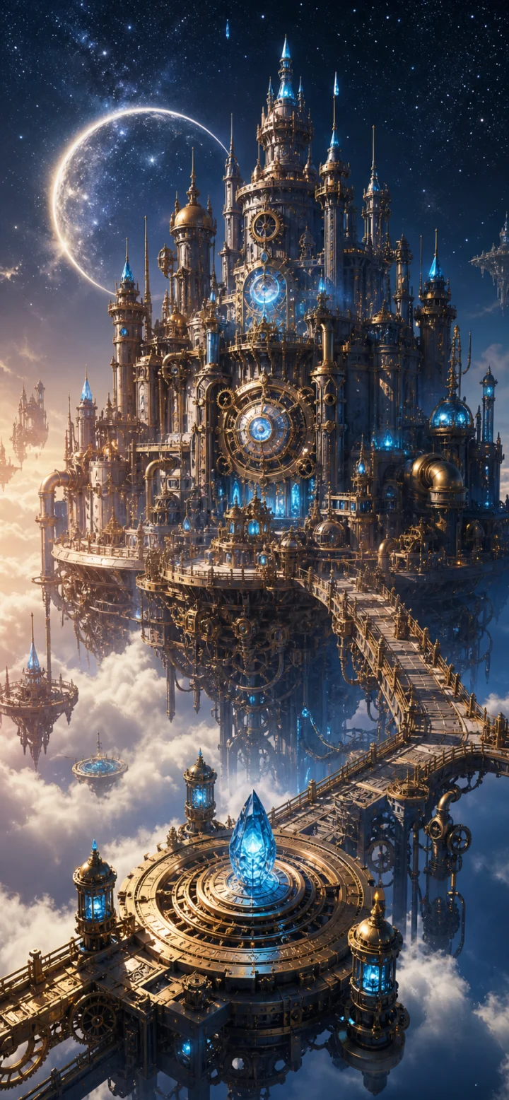 奇幻机械浮空城手机壁纸