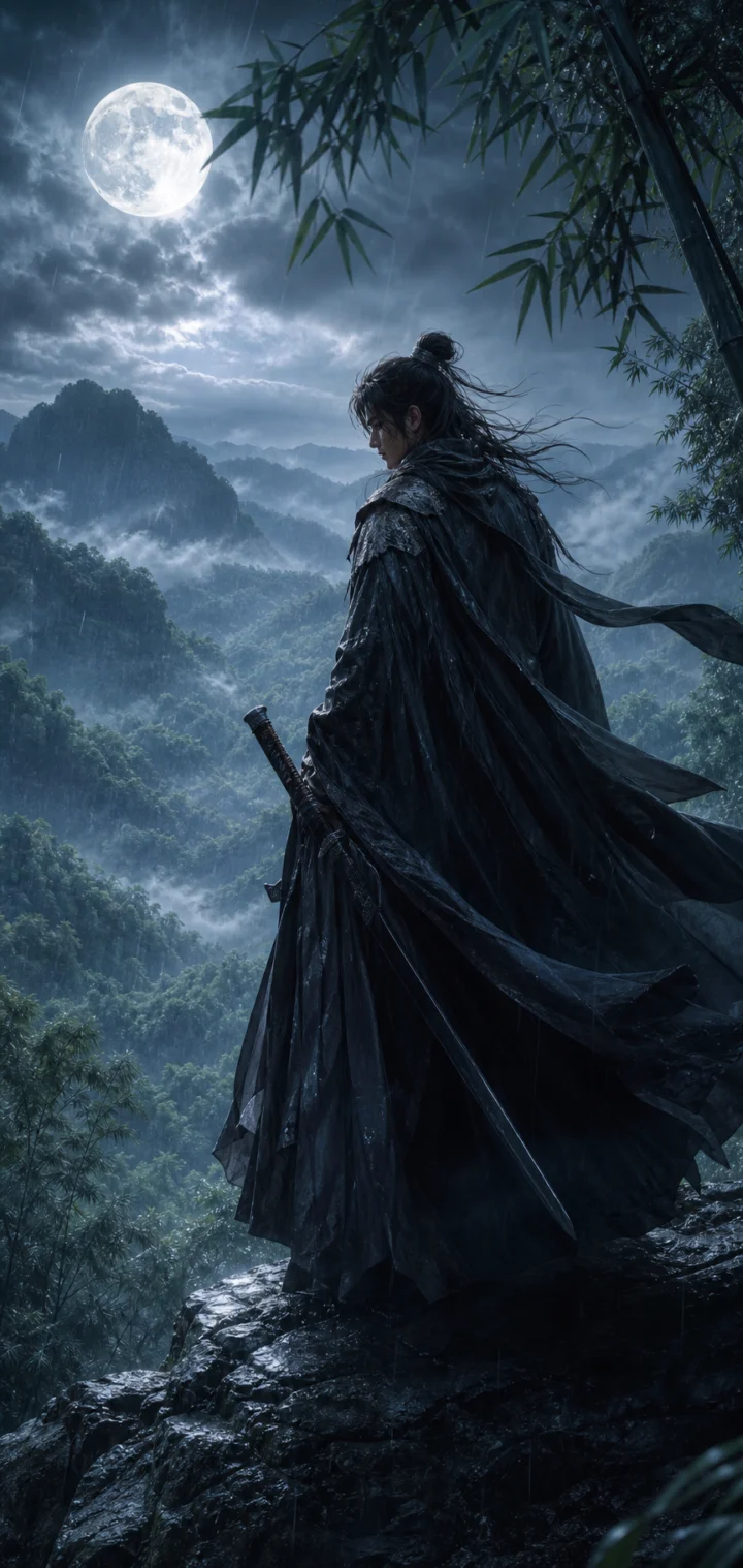 烟雨古风侠客手机壁纸