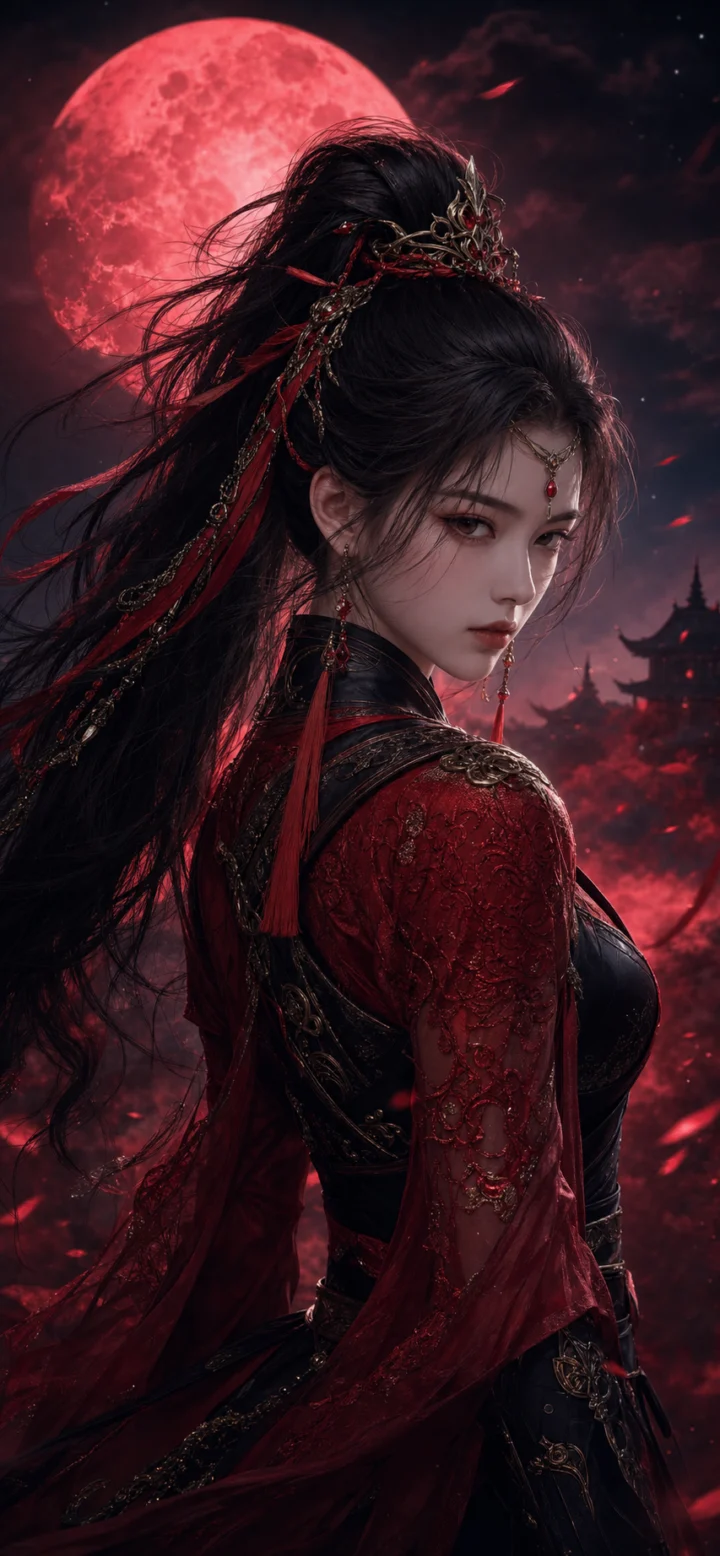 宁红夜暗红武侠手机壁纸