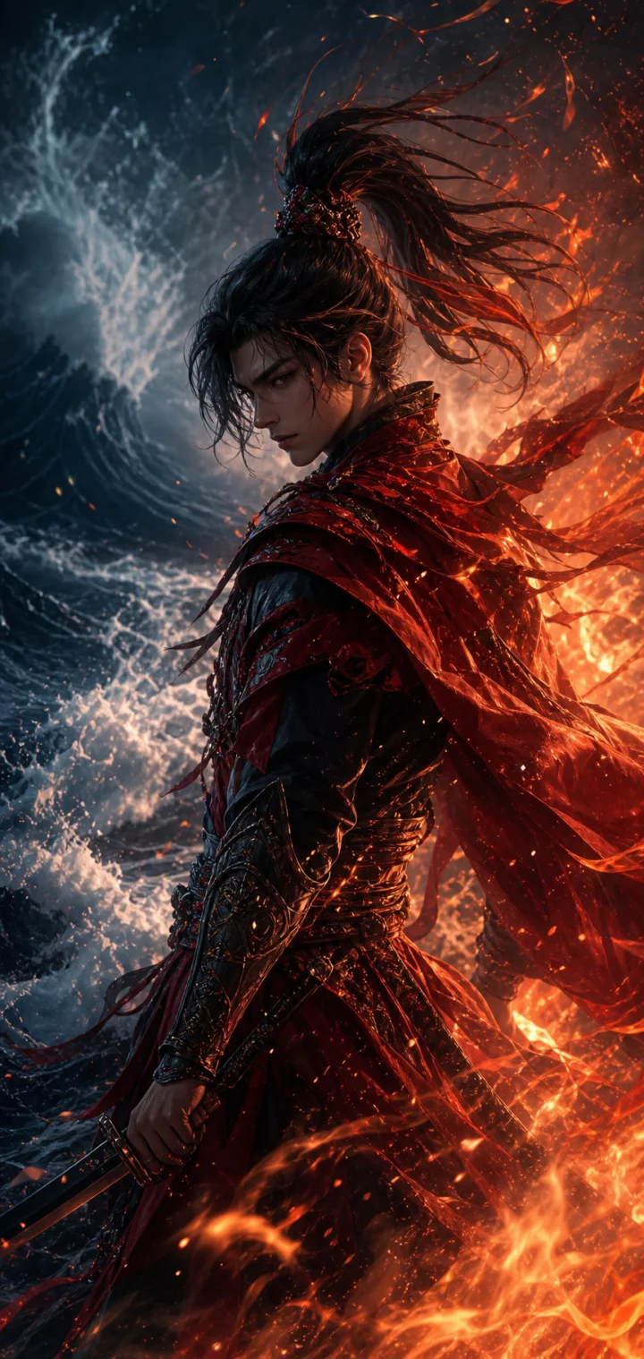 季沧海炽焰武者手机壁纸