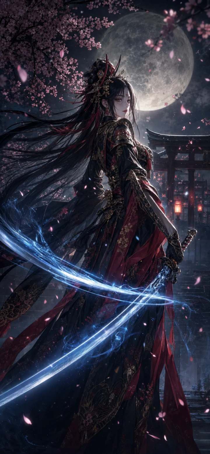 妖刀姬月夜和风手机壁纸