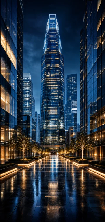 金融街区夜景手机壁纸