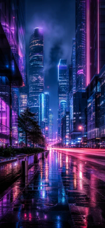 都市霓虹夜景手机壁纸