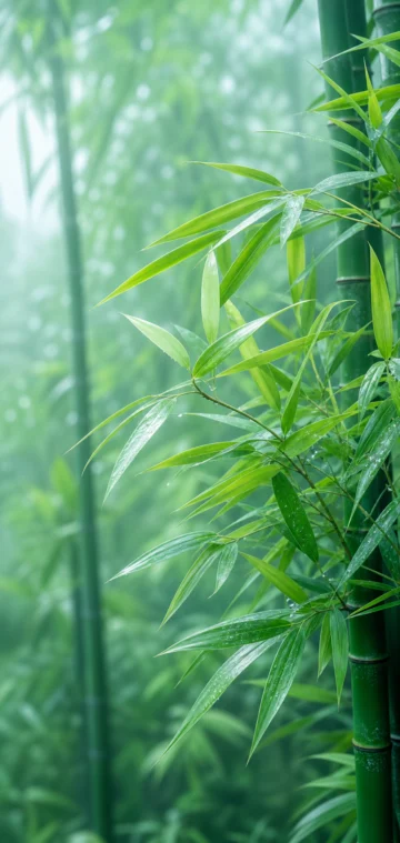 青竹叶清新手机壁纸