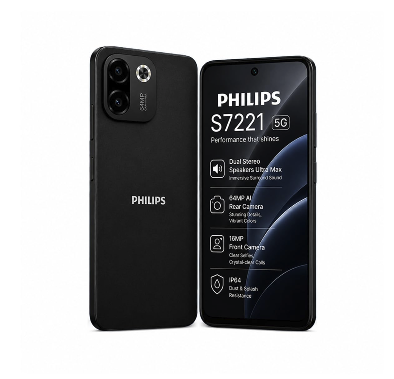 Philips S7221 5G:入门级5G手机新选择,6400万像素+5700mAh大电池